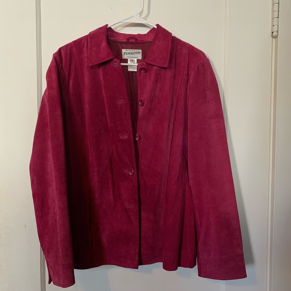 Pendelton pink leather jacket/top